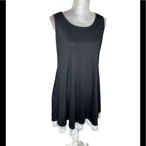 Sanifer Women Summer Tunic Dress Lace Tank Dress Sleeveless T-Shirt Dress